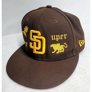 San Diego Padres Cap Hat New Era On-Field 7 5/8 Super Charge‎ 3 Headed Dragon